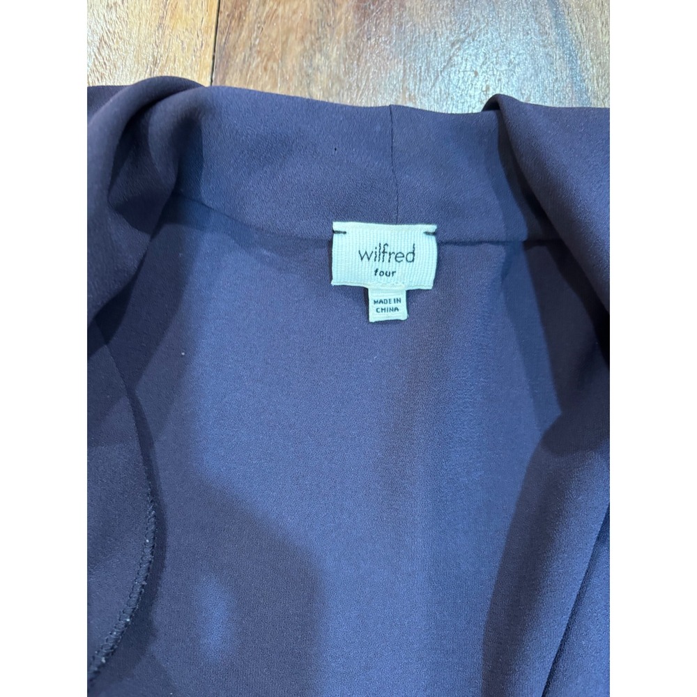 Wilfred Aritzia purple wrap dress shawl collar high low hem size 4 Plum Crepe - Picture 5 of 11